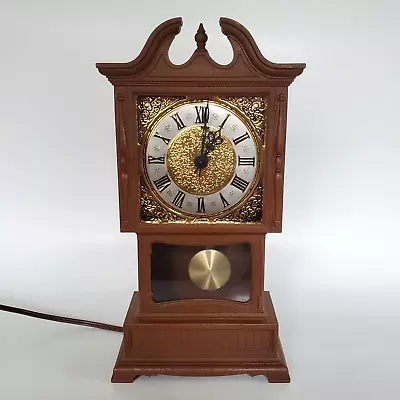 1970's Sunbeam Electric Grandfather Wall Clock Vtg Mini Table Shelf Mantel 428A • $68.37