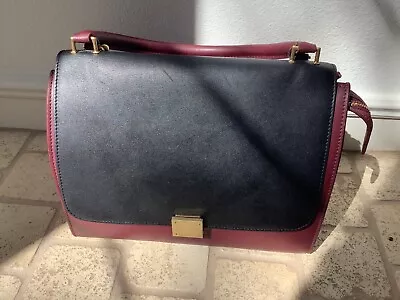 Celine Italy Medium Trapeze Bag Leather And Suede Tricolor • $489