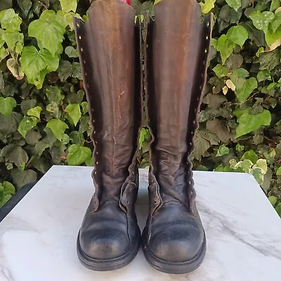 KNAPP Size 10.5 D Knee High Lineman Boots Black • $175