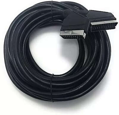 10M SCART To SCART Lead Fully Screened High Quality Cable SKY TV DVD SATELLITE • £9