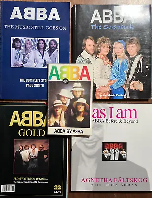 5 Rare Original ABBA Books Music Goes On The Scrapbook Gold As I Am Aussie Tour • $119.95