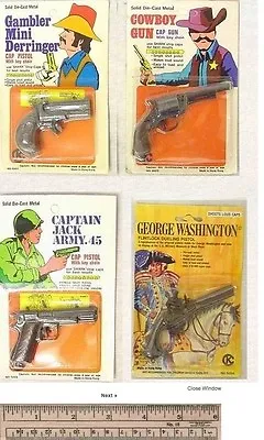 $24.98 • Buy Set Of 4 Miniature   Die-cast Metal  Cap Guns