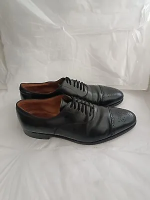 MEERMIN Black  Cap Toe  Shoes  Medallion MENS SIZE UK 10.5 • $69.99