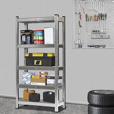 Heavy Duty Storage Racking 5 Tier Shelving Boltless Shelves Garage Workshop Rack • £19.99