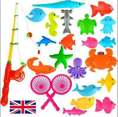 £7.44 • Buy Magnetic Fishing Fish Rod Model Net Game Fun Toy For Kid Children Baby Bath Time