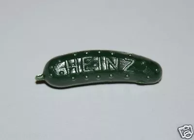 WOW Vintage Mid Century HEINZ Green Pickle Lapel Pin RARE • $6.29