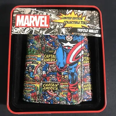 Captain America Marvel Limited Edition Trifold Wallet New With Tags And Tin Box! • $24.99