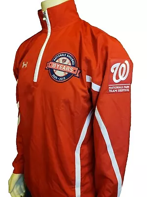 Washington Nationals 10 Years Service 1/4 Zip Pullover Red Mens M Under Armour • $29.99