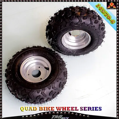 2X 145/70-6 Tire Tyre And Rim Electric ATV Go Kart Buggy Scooter UTV ATV Mower • $88.96