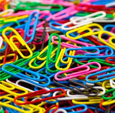 200 Jumbo Large Coloured Paper Clips Office School Home Stationery • £3.40