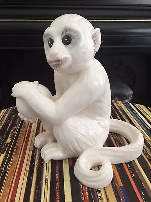 PORCELAIN CERAMIC WHITE CAPUCHIN MONKEY — As Seen At Elvis Presley's Graceland! • $249