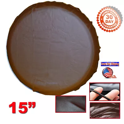 15  DIY Pure Brown Trailer Spare Tire Tyre Wheel Cover Heavy Duty Vinyl Material • $18.39