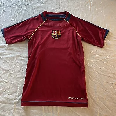 FC Barcelona Short Sleeve Polyester Athletic T Shirt Maroon Youth Size YM Medium • $15.99