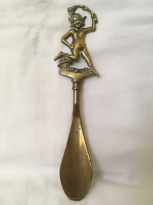 £13.65 • Buy Vintage Solid Brass Cornish Pixie Shoe Horn Collectable