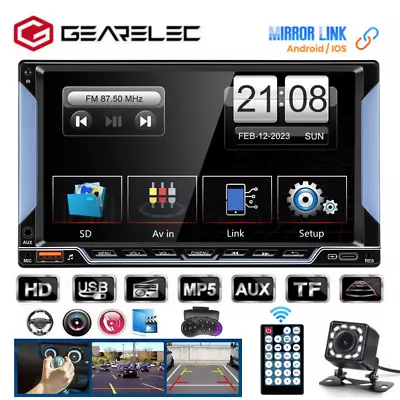 Car Stereo Radio Double 2 DIN 7'' Touch Screen Bluetooth Mirror Link With Camera • $39.99