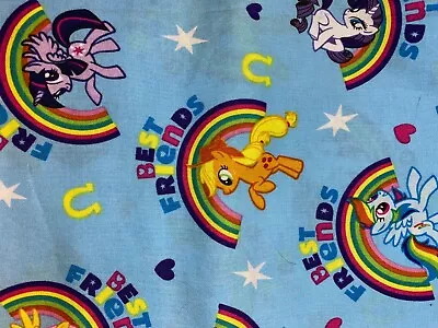 My Little Pony Fabric  MLP Fabric Twilight Pinkie Pie Rainbow Dash Purple 1/2 Y • $7.99