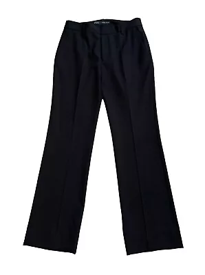 ZARA BASIC Womens Size US 6 Black Mid Rise Career Work Dress Pants 30.5  Inseam • $18.39