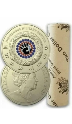 $105 • Buy 2021 INDIGENOUS MILITARY SERVICE $2 OFFICIAL RAM MINT ROLL H/T  With Coin Tube