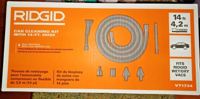 $19.50 • Buy 1-1/4 In. Car Cleaning Accessory Kit With 14-ft Hose For RIDGID Wet/Dry Shop Vac