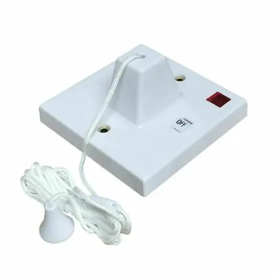 £10.99 • Buy Shower Ceiling Pull Cord Electrical Switch, 45 Amp Double Pole With Neon Light