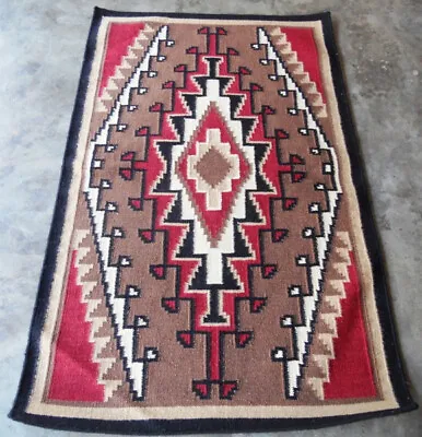 $195 • Buy Navajo Rug Mexican Area Rug Tribal Native American Southwest 3x5 Zapotec Red Rug