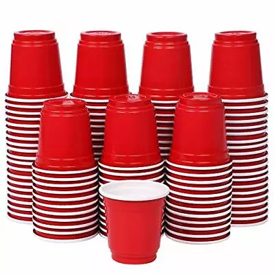 Mini Disposable Shot Cups 2oz 120 Count Red Plastic Cups Small Disposable 2oz Pa • $12.89