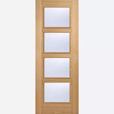 LPD Internal Vancouver Oak Pre Finished Clear Glazed 4L Doors CRACKED GLASS  • £24.99