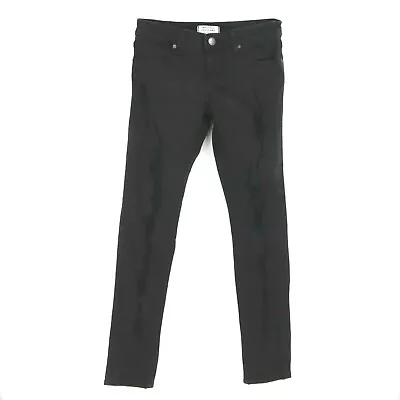 I Love H81 Jeans Straight Leg Womens 25 Black Cotton Blend Pockets STRETCH WAIST • $11.19