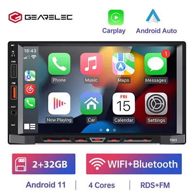 7'' Android Car Stereo Radio Double Din Carplay Android Auto W/GPS BT MP5 Player • $54.99
