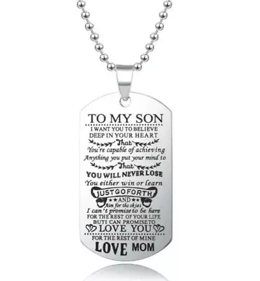 To My Son Boy Never Feel That You Are Alone Necklace From Love Mom Mother Mummy • £6.89