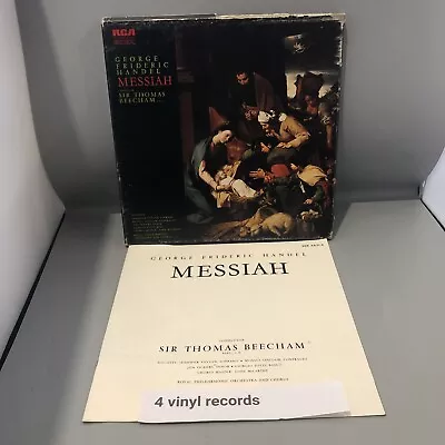 George Frideric Handel Messiah Sir Thomas Beecham 1972 Rca X4 Vinyl Lp Boxset • £2.99