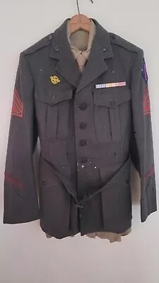 Original WW2 Marine Uniform Jacket  Named   Guadalcanal.  Read Description   • $600