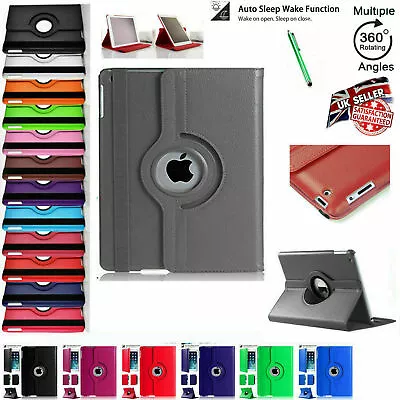 Leather 360 Rotating Smart Case Cover Apple IPad Air 2 Pro 12.9 Air 10.5 Mini 5 • £9.99