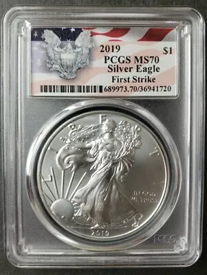 2019 $1 American Silver Eagle Dollar PCGS MS70 • $29.05