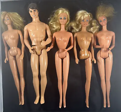 Lot Of 5 Vintage Mattel 80s SUPERSTAR Era Barbie KEN TLC Dolls For PARTS REPAIR • $22