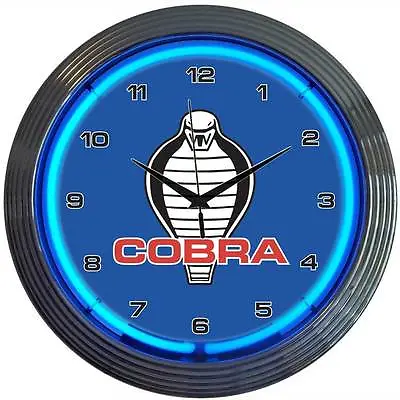 Ford Mustang Cobra Jet Neon Clock Sign Muscle Car Wall Lamp OLP  Super Snake • $63.99