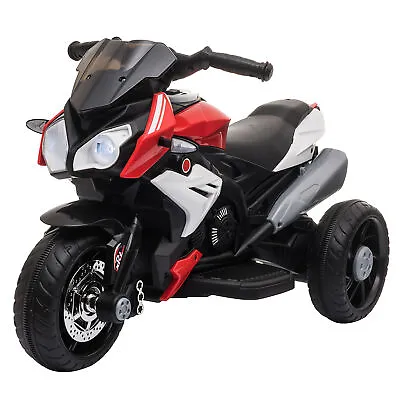 HOMCOM Kids Electric Motorcycle Ride-On Toy 6V Battery Music Horn Lights Red • £63.99