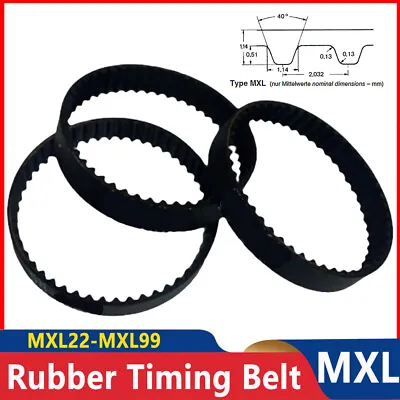 MXL22-MXL99 Timing Belt Pitch 2.032mm Rubber Close Loop Drive Belt Width 6mm • $2.29