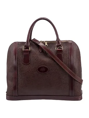 Mulberry Burgundy Pebbled Leather Bag Tote Dome Detachable Shoulder Strap Large • $299