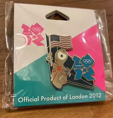 London 2012 Mascot Wenlock With USA Flag Olympic Pin • $5