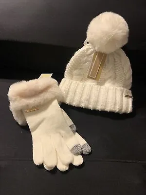 Michael Kors Ladies Faux Fur Gloves & Hat Set One Size  • $36.99