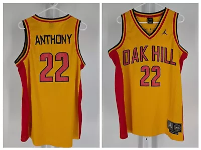 Carmelo Anthony Oak Hill Jersey Jordan 2002 Rookie Yellow Mesh Nike M NBA Knicks • $44.99