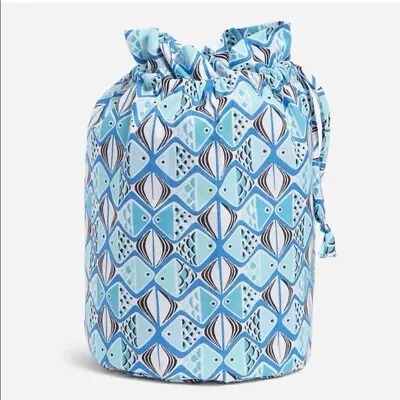 Vera Bradley Ditty Bag Drawstring Bag Go Fish Blue NWOT! • $20