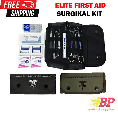 Elite First Aid Surgical Kit With Military Molle Compatible Pouch + REFILL • $14.95