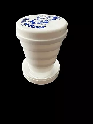 Vintage Alka-Seltzer Collapsible Folding Cup With Speedy Logo 2.25  Wide 3  H • $9.98