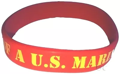 Marine Corps Support Band Bracelet PROUD BROTHER OF A U.S. MARINE Red Gold USMC • $8.97