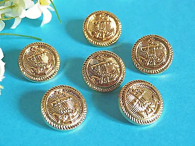 255# Nice Buttons Classic   Anchor Of Navy   Lot Of 6 Buttons Ép. Vintage • £1.20