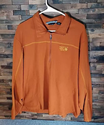 Mountain Hardwear Long Sleeve Half Zip Orange Fleece Jacket Men's 2XL • $29.95