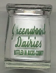 Greenwood Dairies Bottled In Bucks County 1/2 Oz. Creamer Bottle • $14.99