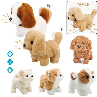 Fluffy Plush Walking & Talking Dog Toy Electronic Pet Puppy With Barking Sounds • £8.50